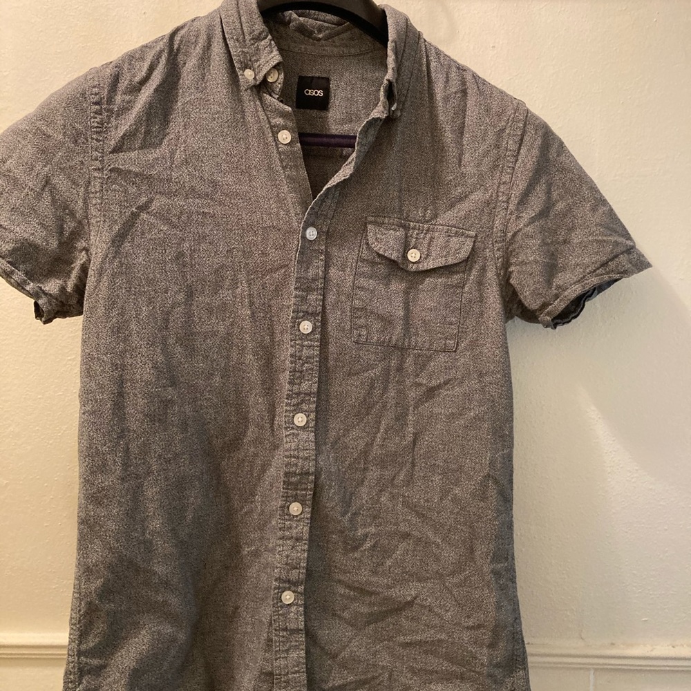 ASOS grey static short sleeve dressy XS